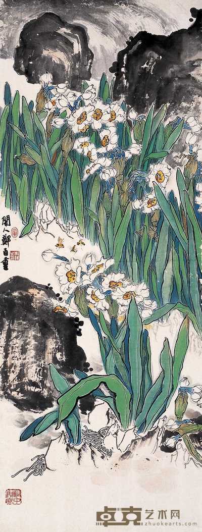 郑百重 神仙眷属 镜心 89×34cm